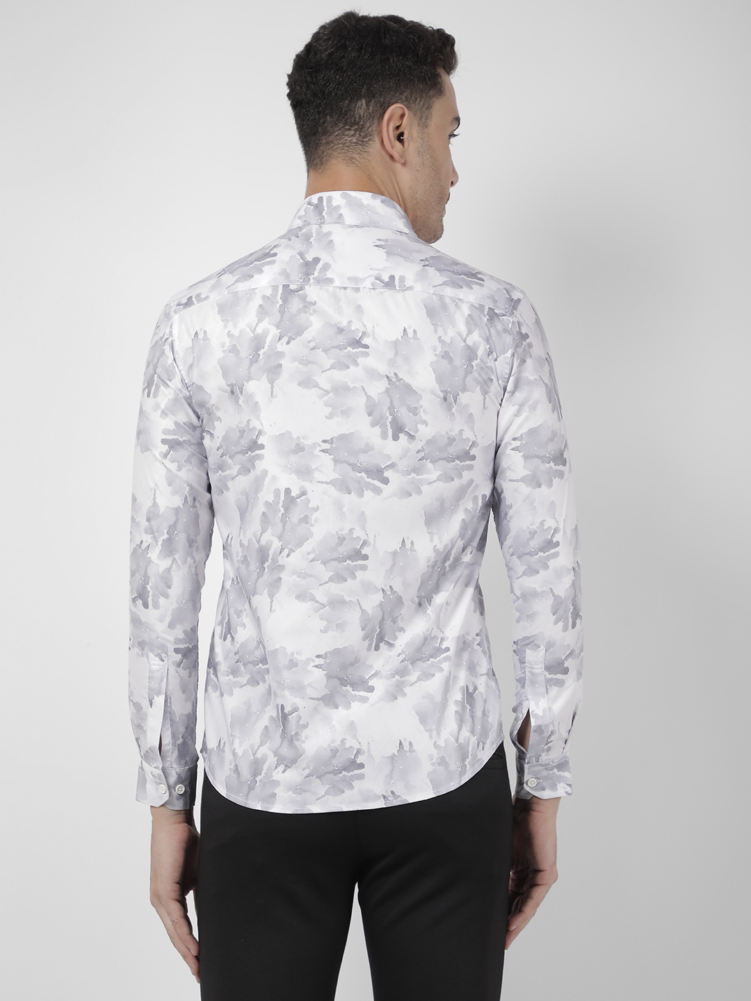 Numero Uno Men Abstract Grey Shirt